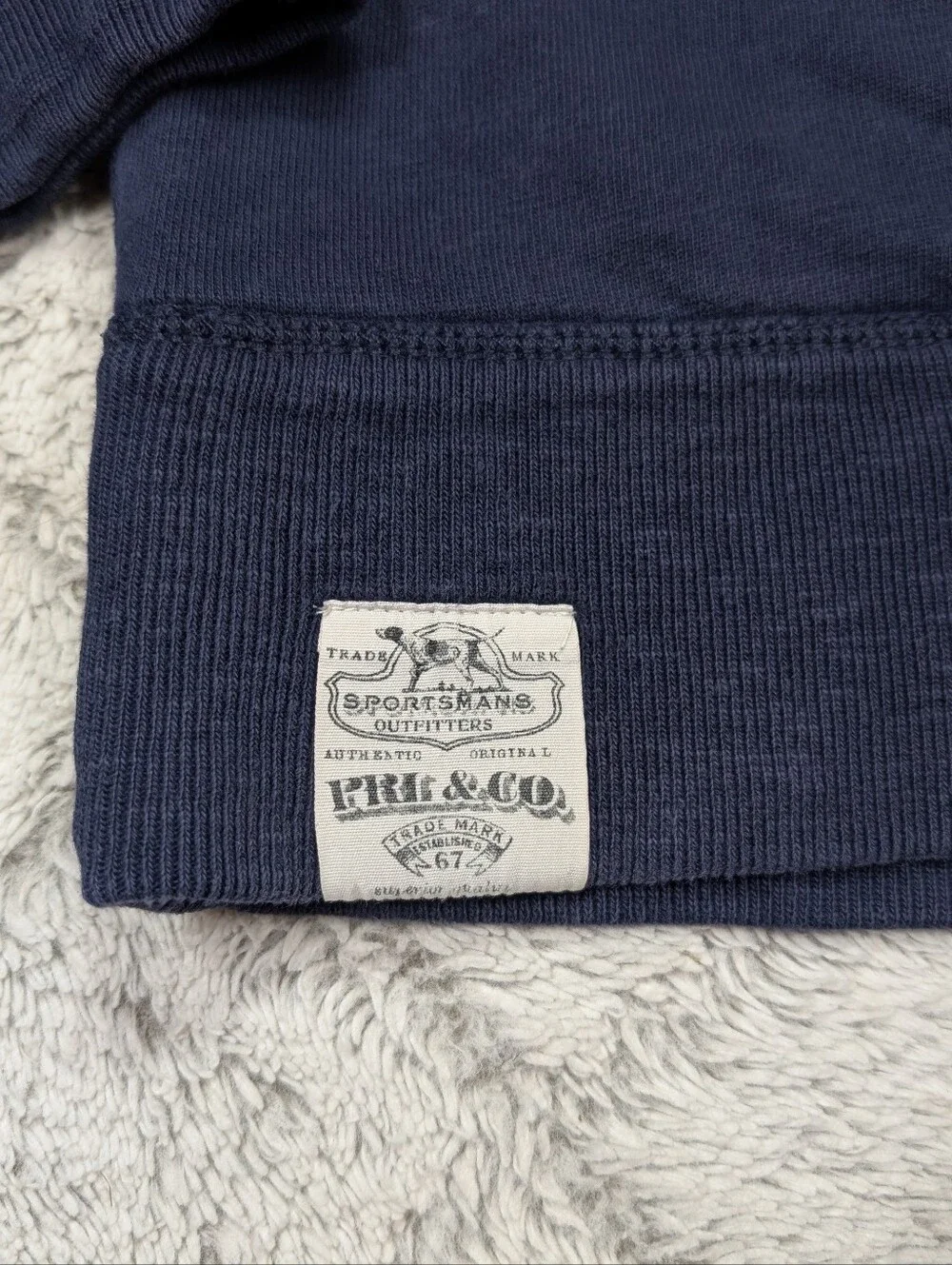 Vtg Polo Ralph Lauren Sweatshirt Mens M Blue Thermal Sportsman Crewneck Reverse